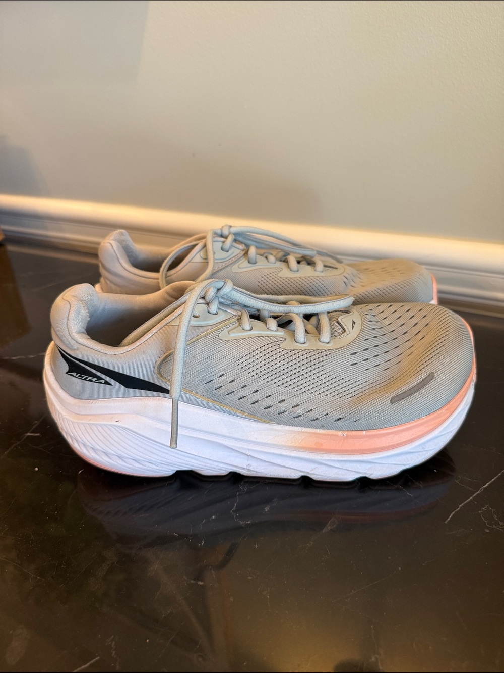 Altra Women’s Via Olympus 2 Light Athletic Shoes Grey with Peach Accent, 7.5